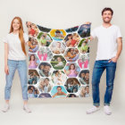 Multi Photo Collage Simple Modern Hexagon Pattern
