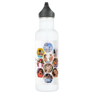 Multi Photo Collage Simple Modern Personalized 710 Ml Water Bottle