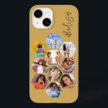 Multi Photo Collage Simple Modern Personalized Case-Mate iPhone 14 Case<br><div class="desc">Multi Photo Collage Simple Modern Personalized Name Hexagon Pattern Smartphone iPhone Case features a photo collage of your favourite photos in a hexagon shape. Personalized with your name. Perfect for birthday, Christmas, Mother's Day, Father's Day, Grandparents, brother, sister, best friend and more. PHOTO TIP: centre your photos before uploading to...</div>