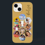 Multi Photo Collage Simple Modern Personalized Case-Mate iPhone 14 Case<br><div class="desc">Multi Photo Collage Simple Modern Personalized Name Hexagon Pattern Smartphone iPhone Case features a photo collage of your favourite photos in a hexagon shape. Personalized with your name. Perfect for birthday, Christmas, Mother's Day, Father's Day, Grandparents, brother, sister, best friend and more. PHOTO TIP: centre your photos before uploading to...</div>