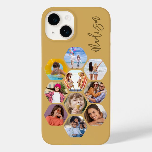 Multi Photo Collage Simple Modern Personalized Case-Mate iPhone Case (Back)