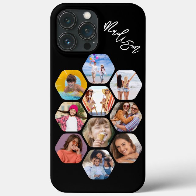 Multi Photo Collage Simple Modern Personalized Case-Mate iPhone Case (Back)