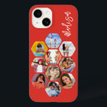 Multi Photo Collage Simple Modern Personalized Case-Mate iPhone 14 Case<br><div class="desc">Multi Photo Collage Simple Modern Personalized Name Hexagon Pattern Smartphone iPhone Case features a photo collage of your favourite photos in a hexagon shape. Personalized with your name. Perfect for birthday, Christmas, Mother's Day, Father's Day, Grandparents, brother, sister, best friend and more. PHOTO TIP: centre your photos before uploading to...</div>