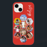 Multi Photo Collage Simple Modern Personalized Case-Mate iPhone 14 Case<br><div class="desc">Multi Photo Collage Simple Modern Personalized Name Hexagon Pattern Smartphone iPhone Case features a photo collage of your favourite photos in a hexagon shape. Personalized with your name. Perfect for birthday, Christmas, Mother's Day, Father's Day, Grandparents, brother, sister, best friend and more. PHOTO TIP: centre your photos before uploading to...</div>