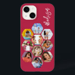 Multi Photo Collage Simple Modern Personalized Case-Mate iPhone 14 Case<br><div class="desc">Multi Photo Collage Simple Modern Personalized Name Hexagon Pattern Smartphone iPhone Case features a photo collage of your favourite photos in a hexagon shape. Personalized with your name. Perfect for birthday, Christmas, Mother's Day, Father's Day, Grandparents, brother, sister, best friend and more. PHOTO TIP: centre your photos before uploading to...</div>