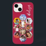 Multi Photo Collage Simple Modern Personalized Case-Mate iPhone 14 Case<br><div class="desc">Multi Photo Collage Simple Modern Personalized Name Hexagon Pattern Smartphone iPhone Case features a photo collage of your favourite photos in a hexagon shape. Personalized with your name. Perfect for birthday, Christmas, Mother's Day, Father's Day, Grandparents, brother, sister, best friend and more. PHOTO TIP: centre your photos before uploading to...</div>
