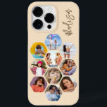 Multi Photo Collage Simple Modern Personalized Case-Mate iPhone 14 Pro Max Case<br><div class="desc">Multi Photo Collage Simple Modern Personalized Name Hexagon Pattern Smartphone iPhone Case features a photo collage of your favourite photos in a hexagon shape. Personalized with your name. Perfect for birthday, Christmas, Mother's Day, Father's Day, Grandparents, brother, sister, best friend and more. PHOTO TIP: centre your photos before uploading to...</div>