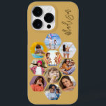 Multi Photo Collage Simple Modern Personalized Case-Mate iPhone 14 Pro Max Case<br><div class="desc">Multi Photo Collage Simple Modern Personalized Name Hexagon Pattern Smartphone iPhone Case features a photo collage of your favourite photos in a hexagon shape. Personalized with your name. Perfect for birthday, Christmas, Mother's Day, Father's Day, Grandparents, brother, sister, best friend and more. PHOTO TIP: centre your photos before uploading to...</div>