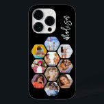 Multi Photo Collage Simple Modern Personalized Case-Mate iPhone 14 Pro Case<br><div class="desc">Multi Photo Collage Simple Modern Personalized Name Hexagon Pattern Smartphone iPhone Case features a photo collage of your favourite photos in a hexagon shape. Personalized with your name. Perfect for birthday, Christmas, Mother's Day, Father's Day, Grandparents, brother, sister, best friend and more. PHOTO TIP: centre your photos before uploading to...</div>