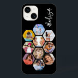 Multi Photo Collage Simple Modern Personalized Case-Mate iPhone 14 Case<br><div class="desc">Multi Photo Collage Simple Modern Personalized Name Hexagon Pattern Smartphone iPhone Case features a photo collage of your favourite photos in a hexagon shape. Personalized with your name. Perfect for birthday, Christmas, Mother's Day, Father's Day, Grandparents, brother, sister, best friend and more. PHOTO TIP: centre your photos before uploading to...</div>