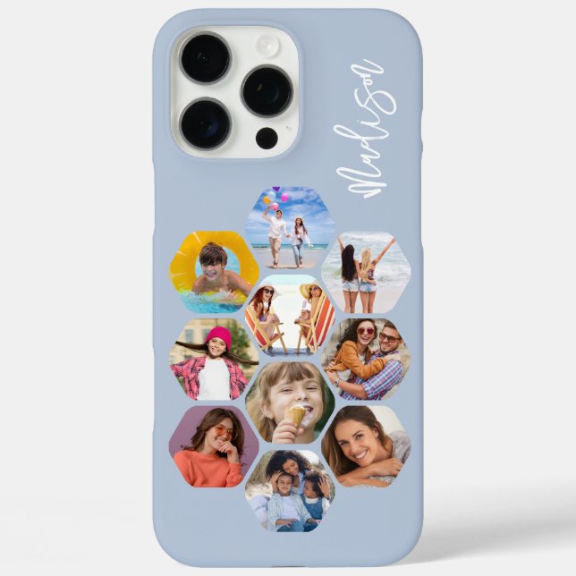 Multi Photo Collage Simple Modern Personalized Case-Mate iPhone Case (Back)