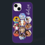 Multi Photo Collage Simple Modern Personalized Case-Mate iPhone 14 Plus Case<br><div class="desc">Multi Photo Collage Simple Modern Personalized Name Hexagon Pattern Smartphone iPhone Case features a photo collage of your favourite photos in a hexagon shape. Personalized with your name. Perfect for birthday, Christmas, Mother's Day, Father's Day, Grandparents, brother, sister, best friend and more. PHOTO TIP: centre your photos before uploading to...</div>