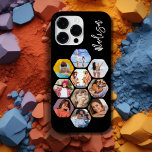 Multi Photo Collage Simple Modern Personalized Case-Mate iPhone 14 Pro Max Case<br><div class="desc">Multi Photo Collage Simple Modern Personalized Name Hexagon Pattern Smartphone iPhone Case features a photo collage of your favourite photos in a hexagon shape. Personalized with your name. Perfect for birthday, Christmas, Mother's Day, Father's Day, Grandparents, brother, sister, best friend and more. PHOTO TIP: centre your photos before uploading to...</div>