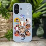 Multi Photo Collage Simple Modern Personalized iPhone 16 Case<br><div class="desc">Multi Photo Collage Simple Modern Personalized Name Hexagon Pattern Smartphone iPhone 16 Case Cover features a photo collage of your favourite photos in a hexagon shape. Personalized with your name. Perfect for birthday,  Christmas,  Mother's Day,  Father's Day,  Grandparents,  brother,  sister,  best friend and more. Designed by ©Evco Studio www.zazzle.com/store/evcostudio</div>