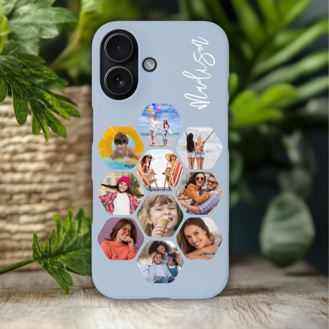 Multi Photo Collage Simple Modern Personalized Case-Mate iPhone Case (Creator Uploaded)