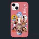 Multi Photo Collage Simple Modern Personalized Case-Mate iPhone 14 Case<br><div class="desc">Multi Photo Collage Simple Modern Personalized Name Hexagon Pattern Smartphone iPhone Case features a photo collage of your favourite photos in a hexagon shape. Personalized with your name. Perfect for birthday, Christmas, Mother's Day, Father's Day, Grandparents, brother, sister, best friend and more. PHOTO TIP: centre your photos before uploading to...</div>