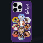 Multi Photo Collage Simple Modern Personalized Case-Mate iPhone 14 Pro Max Case<br><div class="desc">Multi Photo Collage Simple Modern Personalized Name Hexagon Pattern Smartphone iPhone Case features a photo collage of your favourite photos in a hexagon shape. Personalized with your name. Perfect for birthday, Christmas, Mother's Day, Father's Day, Grandparents, brother, sister, best friend and more. PHOTO TIP: centre your photos before uploading to...</div>