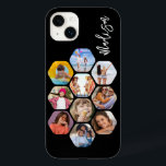 Multi Photo Collage Simple Modern Personalized Case-Mate iPhone 14 Plus Case<br><div class="desc">Multi Photo Collage Simple Modern Personalized Name Hexagon Pattern Smartphone iPhone Case features a photo collage of your favourite photos in a hexagon shape. Personalized with your name. Perfect for birthday, Christmas, Mother's Day, Father's Day, Grandparents, brother, sister, best friend and more. PHOTO TIP: centre your photos before uploading to...</div>