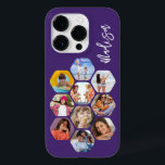 Multi Photo Collage Simple Modern Personalized Case-Mate iPhone 14 Pro Case<br><div class="desc">Multi Photo Collage Simple Modern Personalized Name Hexagon Pattern Smartphone iPhone Case features a photo collage of your favourite photos in a hexagon shape. Personalized with your name. Perfect for birthday, Christmas, Mother's Day, Father's Day, Grandparents, brother, sister, best friend and more. PHOTO TIP: centre your photos before uploading to...</div>