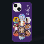 Multi Photo Collage Simple Modern Personalized Case-Mate iPhone 14 Case<br><div class="desc">Multi Photo Collage Simple Modern Personalized Name Hexagon Pattern Smartphone iPhone Case features a photo collage of your favourite photos in a hexagon shape. Personalized with your name. Perfect for birthday, Christmas, Mother's Day, Father's Day, Grandparents, brother, sister, best friend and more. PHOTO TIP: centre your photos before uploading to...</div>