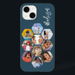 Multi Photo Collage Simple Modern Personalized Case-Mate iPhone 14 Case<br><div class="desc">Multi Photo Collage Simple Modern Personalized Name Hexagon Pattern Smartphone iPhone Case features a photo collage of your favourite photos in a hexagon shape. Personalized with your name. Perfect for birthday, Christmas, Mother's Day, Father's Day, Grandparents, brother, sister, best friend and more. PHOTO TIP: centre your photos before uploading to...</div>