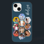 Multi Photo Collage Simple Modern Personalized Case-Mate iPhone 14 Case<br><div class="desc">Multi Photo Collage Simple Modern Personalized Name Hexagon Pattern Smartphone iPhone Case features a photo collage of your favourite photos in a hexagon shape. Personalized with your name. Perfect for birthday, Christmas, Mother's Day, Father's Day, Grandparents, brother, sister, best friend and more. PHOTO TIP: centre your photos before uploading to...</div>