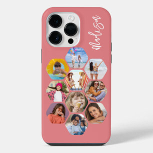 Multi Photo Collage Simple Modern Personalized iPhone 14 Pro Max Case