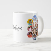 Multi Photo Collage Simple Modern Personalized Large Coffee Mug (Front Right)