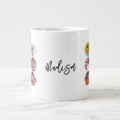 Multi Photo Collage Simple Modern Personalized Large Coffee Mug (Front)