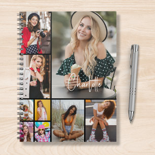 Multi Photo Collage Simple Modern Personalized Notebook