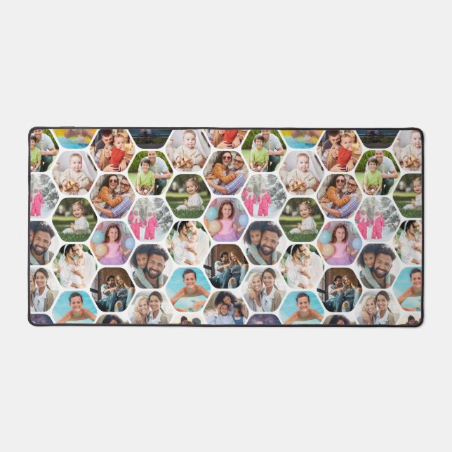Multi Photo Collage Simple Moderne Hexagon Motif (Recto)