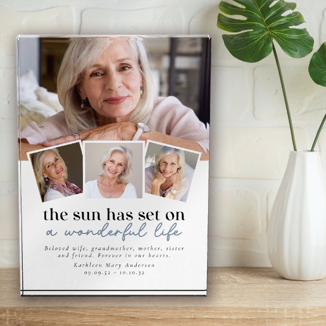 Multi Photo Collage Sympathy Photo Keepsake Block (Creator Uploaded)