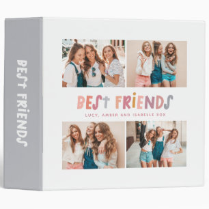 Multi photo colorful fun typography best friends binder