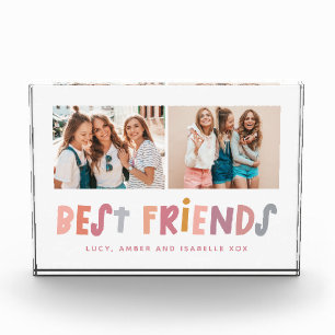 Multi photo colourful fun typography best friends