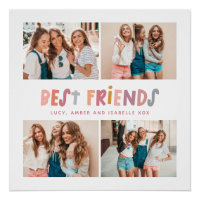 Multi photo colourful fun typography best friends
