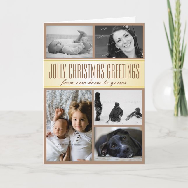 Multi-Photo Custom Family Christmas Card (Front)