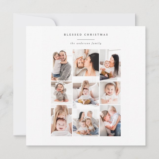 multi photo family modern holiday card (Front)