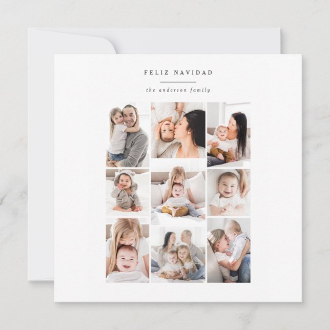 multi photo family modern holiday card (Front)