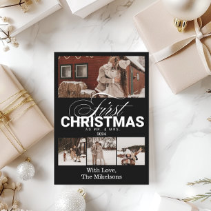 Multi Photo First Christmas as Mr. & Mrs. Holiday Card