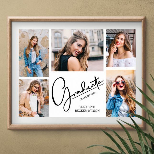 Multi Photo Graduation Keepsake Poster (Personalized multiple photo graduate poster, INSTANT DOWNLOAD and/or PRINTED)
