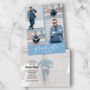 Multi Photo Graduation Party Invitation Postcard