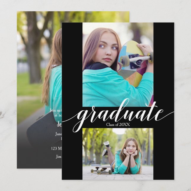 Multi Photo Graduation Party Invitations (Front/Back)