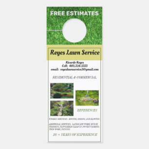 Multi-Photo Lawn Service Free Estimate Door Hanger