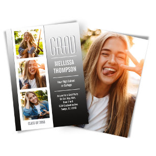 Multi Photo Modern Graduation Party Invitation