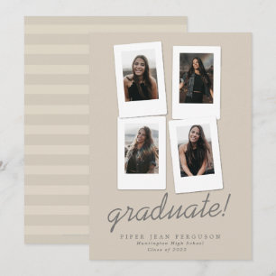 Multi Photo Modern Snapshots Graduation Announcement