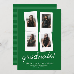 Multi Photo Modern Snapshots Graduation Announcement