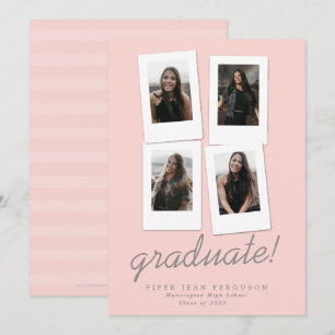 Multi Photo Modern Snapshots Graduation Announcement