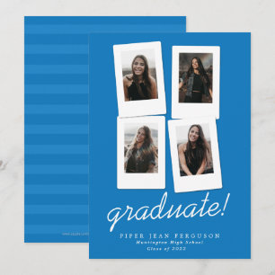 Multi Photo Modern Snapshots Graduation Announcement
