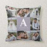 Multi photo monogram wedding family gift throw pillow<br><div class="desc">Multi photo monogram wedding family gift. Ideal wedding,  new home,  anniversary,  birthday or Christmas gift. A fun way to show off all of your beautiful photographs.</div>