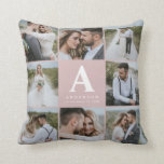 Multi photo monogram wedding family gift throw pillow<br><div class="desc">Multi photo monogram wedding family gift. Ideal wedding,  new home,  anniversary,  birthday or Christmas gift. A fun way to show off all of your beautiful photographs.</div>